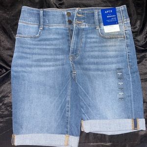 Apt 9 Bermuda Stretchy Denim Shorts